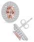 ფოტო #1 პროდუქტის Morganite (1-3/8 ct. t.w.) and Diamond (1/2 ct. t.w.) Halo Stud Earrings in 14K White Gold