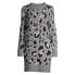 Фото #2 товара Scoop Women's Gray Leopard Print Knit Long Sleeves Pullover Sweater Dress M (4)