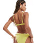 Фото #4 товара South Beach glitter underwire bikini top in chartreuse