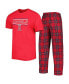ფოტო #2 პროდუქტის Men's Red, Navy Los Angeles Angels Badge T-shirt and Pants Sleep Set