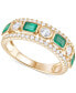 Фото #1 товара Emerald (3/4 ct. t.w.) & Diamond (3/4 ct. t.w.) Band in 14k Gold (Also in Ruby & Sapphire)