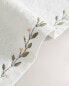 Cotton towel with floral embroidery
