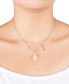 ფოტო #2 პროდუქტის Rose Quartz Pear Shape Bead 16mm Love Charm Necklace in Fine Silver Plated Brass