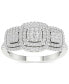 ფოტო #1 პროდუქტის Diamond Triple Halo Cluster Ring (1/2 ct. t.w.) in 10k White Gold