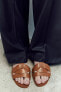 Фото #13 товара Сандалии кожаные со скрещенными деталями на плоской подошве ZARA