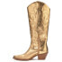 Фото #3 товара COCONUTS by Matisse Agency Pointed Toe Metallic Cowboy Womens Gold Casual Boots