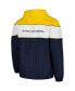 Men's Navy Michigan Wolverines Center Line Half-Zip Raglan Hoodie Jacket