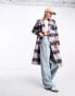 Urban Revivo applique patch detail tailored coat in lilac check Lilac Check, S - фото #8