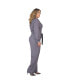 ფოტო #3 პროდუქტის Plus Size Long Sleeve Cropped Jumpsuit