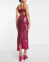 Фото #4 товара Simmi Tall Summer sequin cut out waist maxi skirt co-ord in pink