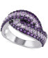 Фото #1 товара Кольцо Macy's Amethyst & Rose De France Swirl in Silver