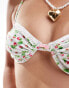 Reclaimed Vintage underwire bikini top in white ditsy floral Цветочный принт, 32 - фото #4