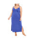 ფოტო #1 პროდუქტის Plus Size Lace Trim Maxi Sleep Dress