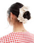 Фото #1 товара ASOS DESIGN scrunchie with satin frill edge in cream