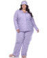 ფოტო #1 პროდუქტის Plus Size Pajama Set, 3-Piece