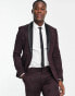 Фото #1 товара New Look skinny suit jacket in burgundy jacquard