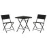 Table set with 2 chairs Home ESPRIT Black Steel synthetic rattan 58 x 58 x 71,5 cm