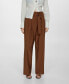 ფოტო #1 პროდუქტის Women's Belt Straight-Fit Pants