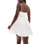 ASOS DESIGN contrast crochet mini beach dress in ivory Бежевый, S - EU 36-38 - фото #4