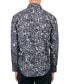 Men's Regular Fit Non-Iron Perfromance Stretch Flocked Paisley Button-Down Shirt