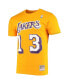 Фото #3 товара Men's Wilt Chamberlain Gold Los Angeles Lakers Hardwood Classics Stitch Name and Number T-shirt