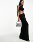 ASOS DESIGN slinky cut out maxi dress with contrast binding in black