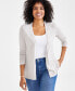 Фото #1 товара Petite Open-Stitch Long-Sleeve Cardigan, Created for Macy's