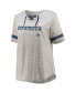 Фото #3 товара Women's Heathered Gray Dallas Cowboys Plus Size Lace-Up V-Neck T-shirt