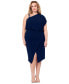 Фото #4 товара Plus Size High-Low Off-The-Shoulder Midi Dress