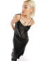 Weekday Yoko sheer maxi slip dress in black 40 - фото #8