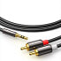Фото #2 товара Kabel przewód audio 3.5 mm mini jack - 2x RCA 5m czarny