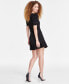 ფოტო #8 პროდუქტის Juniors' Puff-Sleeve Rhinestone-Trim Dress