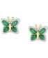 Фото #1 товара Серьги Macy's Sapphire & Diamond Butterfly