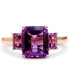 ფოტო #1 პროდუქტის Amethyst (2-1/2 ct. t.w.) & Pink Amethyst (1/2 ct. t.w.) Ring in Rose Gold-Plated Sterling Silver (Also in Blue Topaz/Sapphire)