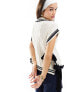 Miss Selfridge contrast tipped knitted vest in cream