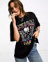 ASOS DESIGN oversized heavyweight t-shirt with side splits with rock band graphic in black Черный, 32 - фото #2