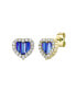 Фото #1 товара Gigi Girl Teens/Young Adult 14k Gold Plated with Colored Cubic Zirconia Baguette Heart Halo Stud Earring