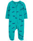 Baby Dinosaur Print Zip-Up PurelySoft Sleep & Play Pajamas Preemie (Up to 6lbs)