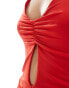 Фото #4 товара Mango X Siedres cut out halterneck top in red