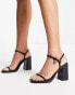 Фото #8 товара River Island embossed block heeled sandal in black