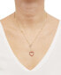 ფოტო #2 პროდუქტის Ruby (1/2 ct. t.w.) & Diamond (1/8 ct. t.w.) Heart Toggle 18" Pendant Necklace in 14k Gold