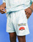 ASOS DESIGN co-ord shorts with Pokemon all over print in blue