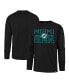 Фото #1 товара Men's Black Distressed Miami Dolphins Wide Out Franklin Long Sleeve T-shirt