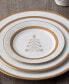 Charlotta Gold Set of 4 Holiday Tree Appetizer Plates, 6-1/4"