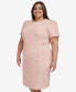 Фото #2 товара Plus Size Jewel-Neck Tweed Sheath Dress