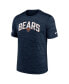 Men's Navy Chicago Bears Sideline Velocity Athletic Stack Performance T-shirt