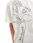 Фото #2 товара Miss Selfridge oversized graphic scribble face t-shirt in cream