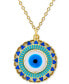 ფოტო #1 პროდუქტის Enamel Evil Eye 18" Pendant Necklace in 14k Gold
