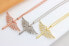 Stylish bronze necklace Angel sword with zircons NCL144R