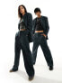 Фото #2 товара Reclaimed Vintage unisex washed cord straight leg trousers in charcoal co-ord